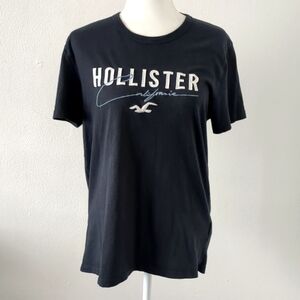 Hollister Men's Applique Graphic T-Shirt Crew Neck Logo Tee Size M